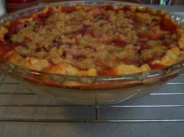 Strawberry Rhubarb Custard Pie. Photo by HotPepperRosemaryJelly