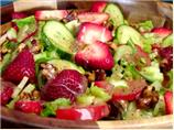 Baby Greens  With Strawberries With a Poppy Seed Dressing