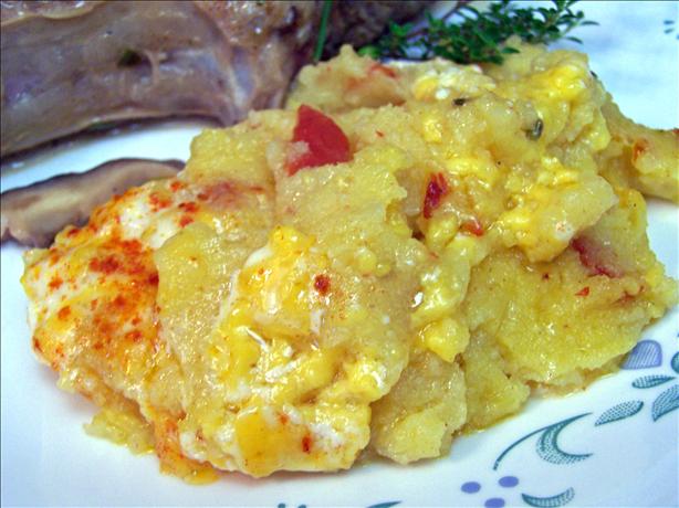 Mamaliga  Cu Branza (Cornmeal Mush With Cheese). Photo by Rita~