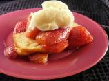 Balsamic Strawberries and Ice Cream on Pound Cake
