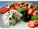 Strawberry Salad With Olives, Blue Cheese and Balsamic Vinegar