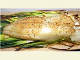 Ramps and Hake Grilled on a Cedar Plank
