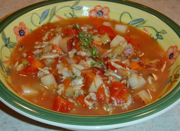 Manhattan Clam Chowder (Quick). Photo by :(