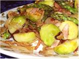 Caramelized Onion-(Sometimes Bacon)-And Pecan Brussels Sprouts