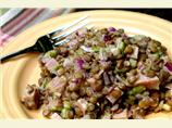 Warm Lentil- Ham Salad With Dijon Cream