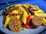 Roasted Peppers and Sausage Pasta With Dijon Vinaigrette
