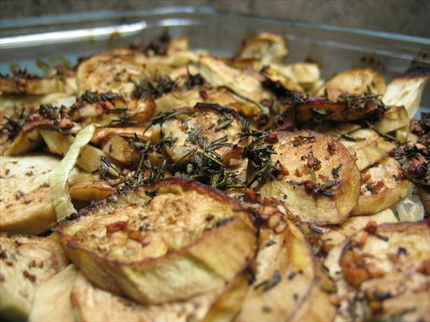 Roasted Rosemary Zucchini and Eggplant Medley. Photo by fawn512