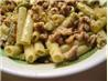 Penne With Blue Cheese, Pesto, Walnuts, and Asparagus. Recipe by Jamie Lynne