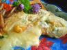 Cheesy Chive Blossom Omelet. Recipe by Sharon123