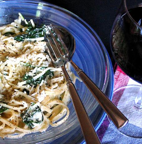 Spinach Fettuccine. Photo by Caroline Cooks