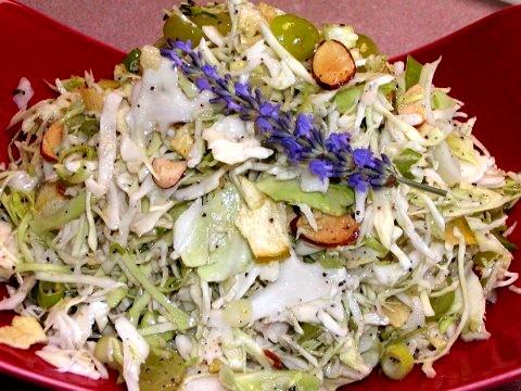 Coleslaw With Grapes, Crunchy Apple Chips and Almonds. Photo by Rita~