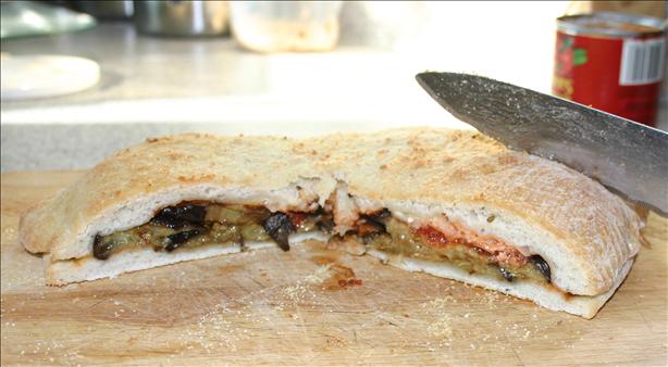Stuffed Focaccia With Roasted Eggplant and Oregano. Photo by Halifax_Mark