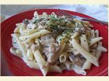 Penne Pasta With Mushroom Clam Sauce and Cheeses