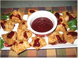 Crab Wontons With Szechuan Blackberry Sauce. Photo by Pellerin