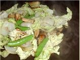 Chinese Cabbage, Snow Pea and Mushroom Stir-Fry
