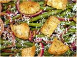 Balsamic Green Bean & Red Onion Salad W/ Multigrain Croutons