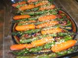 Roasted Carrots & Asparagus With Sesame & Ginger