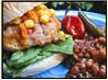 Cheesy Chicken Burger W/ Corn & Carrot Relish