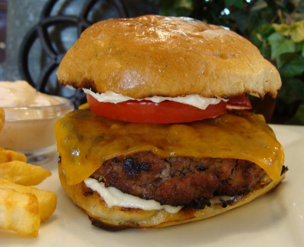 Grilled  Burgers With Horseradish and Cheese. Photo by SloppyJoe