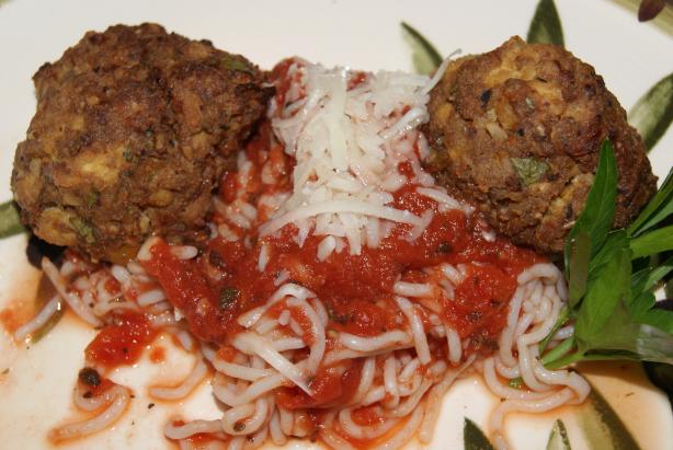 Spaghetti & Tofu " Meatballs ". Photo by CaliforniaJan