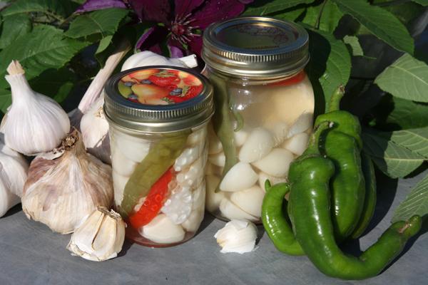 Pickled Garlic with Hot Pepper. Photo by Axe