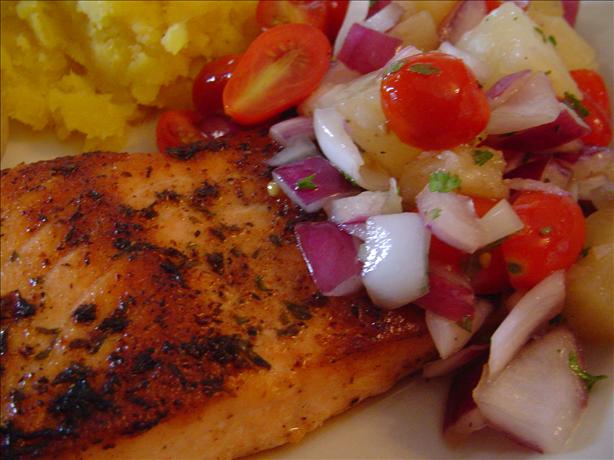 Grilled Cajun Salmon With Tomato Pineapple Salsa. Photo by CountryLady