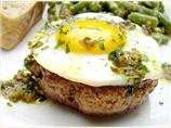 Steak Hache Avec Oeufs a Cheval (Hamburgers W/ Eggs on Horseback