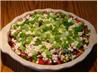 Greek Layered Dip With Pita Crisps. Recipe by Tasty Tidbits