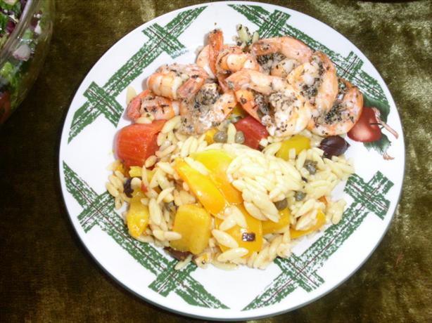 Shazam! Shrimp With Mediterranean Orzo. Photo by Chabear01