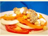 Tahini Dressing over Mediterranean Salad