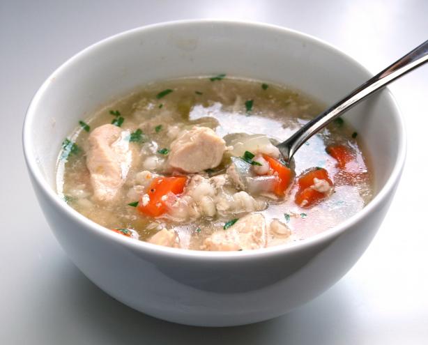 Chicken-Barley Soup. Photo by Cookin-jo
