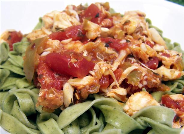 Spicy Crab over Pasta. Photo by PaulaG