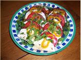 Tomato and Fresh Mozzarella Salad With Arugula & Peppers. Photo by Simply Chris