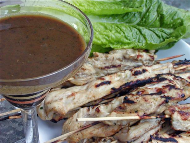 Sweet Chicken Skewers With a Peanut Dip. Photo by Rita~