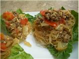 Thai Noodles With Curried Ground Beef Sauce
