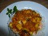 Shrimp With Banana, Guava Salsa over Coconut Rice. Photo by Ambervim