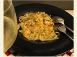 Light but Creamy Fettuccine With Shrimp & Vegetables