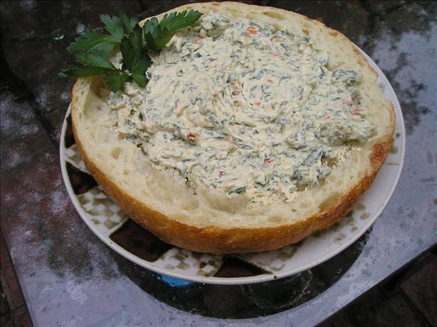 Spinach Dip in a Cobb Loaf. Photo by fluffernutter