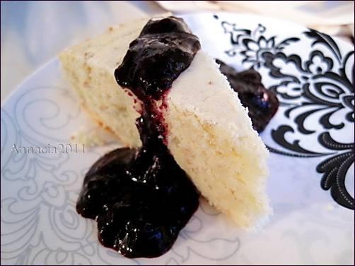 Italian Ricotta Lemon Cake With Blueberry Topping. Photo by Annacia