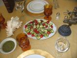 Zucchini and Grape Tomatoes in Pesto With Feta. Photo by Sydney Mike