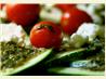 Zucchini and Grape Tomatoes in Pesto With Feta. Recipe by Pot Scrubber