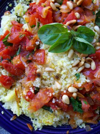 Israeli Couscous With Chunky Tomato Sauce. Photo by Cookgirl