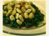 Sauteed Spinach and Fava Beans. Recipe by Kumquat the Cat's friend