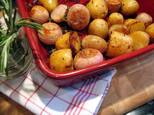 Whole Roasted Shallots and Potatoes With Rosemary. Photo by -Sylvie-