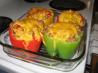 Ground Beef Stuffed Green Bell Peppers With Cheese