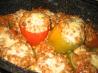 Ground Beef Stuffed Green Bell Peppers With Cheese