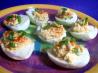 Mexi Salsa Deviled Eggs. Recipe by Kittencalskitchen