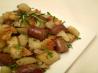 Sausages With Potatoes and Rosemary. Recipe by Jen T