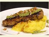 Chargrilled Sirloin With Mash and Salsa Verde