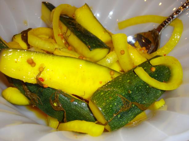 Refrigerator Pickled Zucchini Ribbons. Photo by Rand0mH3r0